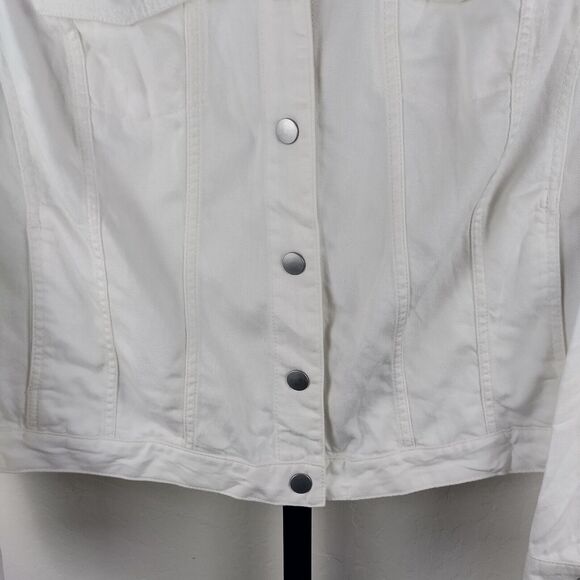 Lane Bryant White Denim Jacket Lightweight Lyocell Cotton - Picture 7 of 8